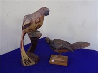 2 Carved Jamaican Birds