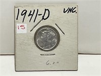 1941D MERCURY DIME - UNC