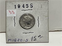 1945S MERCURY DIME MICRO S