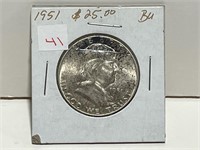 1951 FRANKLIN 1/2 DOLLAR - BU