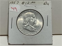 1957 FRANKLIN 1/2 DOLLAR - BU