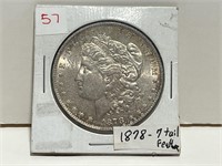 1878 MORGAN SILVER DOLLAR 7 TAIL FEATHERS