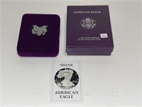 1986S AMERICAN SILVER EAGLE PROOF W/BOX & COA