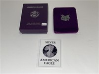 1987S AMERICAN SILVER EAGLE PROOF W/BOX & COA