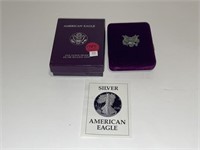 1987S AMERICAN SILVER EAGLE PROOF W/BOX & COA