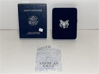 1995P AMERICAN SILVER EAGLE PROOF W/BOX & COA