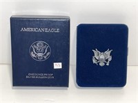 1996P AMERICAN SILVER EAGLE PROOF W/BOX & COA