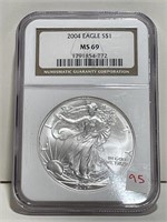 2004 AMERICAN SILVER EAGLE NGC MS69