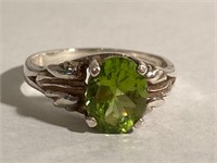 Sterling Silver 925 and Peridot Ring