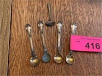 LOT OF STERLING SILVER SALT CELLA R SPOONS
