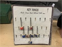 KEY RING STAND WITH BILLIARD BALL KEYCHAINS