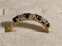 14 K Gold , Sapphire and Diamond Ring