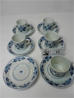 Tea Set: 5 Cups & 6 Saucers (Holland)