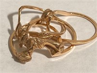 10 K Gold Puzzle Ring, Leaf Pattern