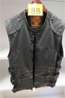 Road Bullies Leather Vest sz L - Damage on Back