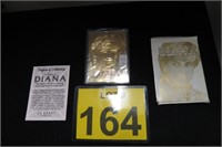 Princess Diana 23kt Gold Trading Card w/ Box
