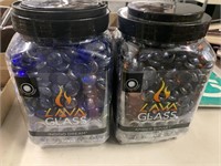 2 CONTAINERS OF LAVA GLASS