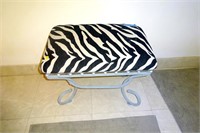 Zebra Print Upholstered Bench