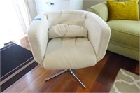 Ivory Microfiber Swivel Chair