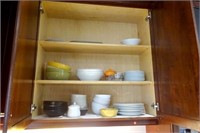 Ceramic Dishware Cabinet Lot (57 Pcs)