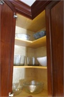 Glass Serving Bowl Cabinet Lot (9 Pcs)