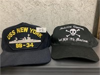 2 HATS- USS NEW YORK AND MARINES