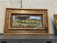JOHN DEERE PICTURE WITH WOODEN FRAME