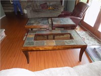 Slate coffee table and end tables