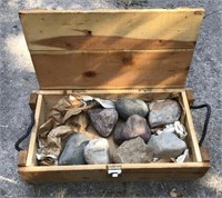 Wood Ammo Box of Rocks