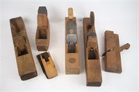 LOT OF FIVE WOODEN PLANES