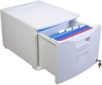 Storex Plastic 1-Drawer Mobile File Cabinet, Lette