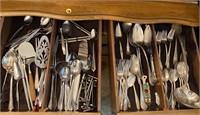 ASSORTED CUTLERY SOME SILVER PLATED