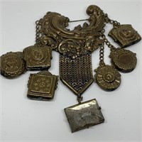 LARGE ANTIQUE STYLE METAL SPEC NEW YORK BROOCH