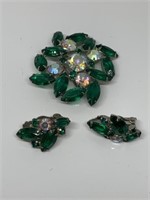 VTG BROOCH & MATCHED EARRINGS