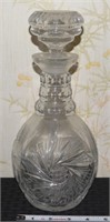 Antique ABP cut glass pinwheel 11" decanter