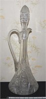 Antique ABP cut glass 20" tall cruet decanter