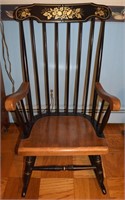 Vintage Colonial style gold accent rocking chair