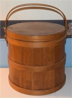 Antique bentwood Firken sugar bucket