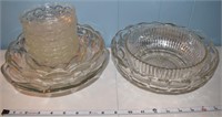 Vintage lot of clear glass bowls incl Thumbprint