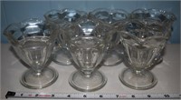 (6) vintage clear glass 4 1/8" sundae cups