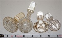 (4) vintage/antique cut glass stoppers