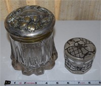 Art Nouveau & Deco lidded clear glass jars