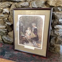 Rabbits & Children Framed Print