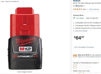 Milwaukee 12-Volt Lithium-Ion 2.0 Ah Battery Pack