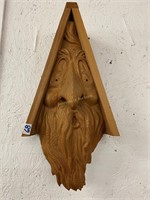 bird house, all wood w/old man face)  20"h