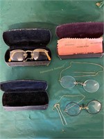 gold rim eyeglasses (3) pair