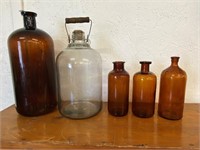 brown & clear bottles