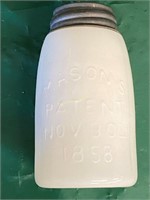 1858 milk glass pint Mason jar