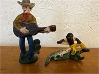 Cowboy w/guitar & alligator/man bottle openers