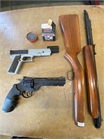 BB rifle, revolver & pistol (see description)